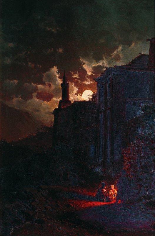 Wikioo.org - The Encyclopedia of Fine Arts - Painting, Artwork by Ilya Nikolaevich Zankovsky - A Moonlit Night