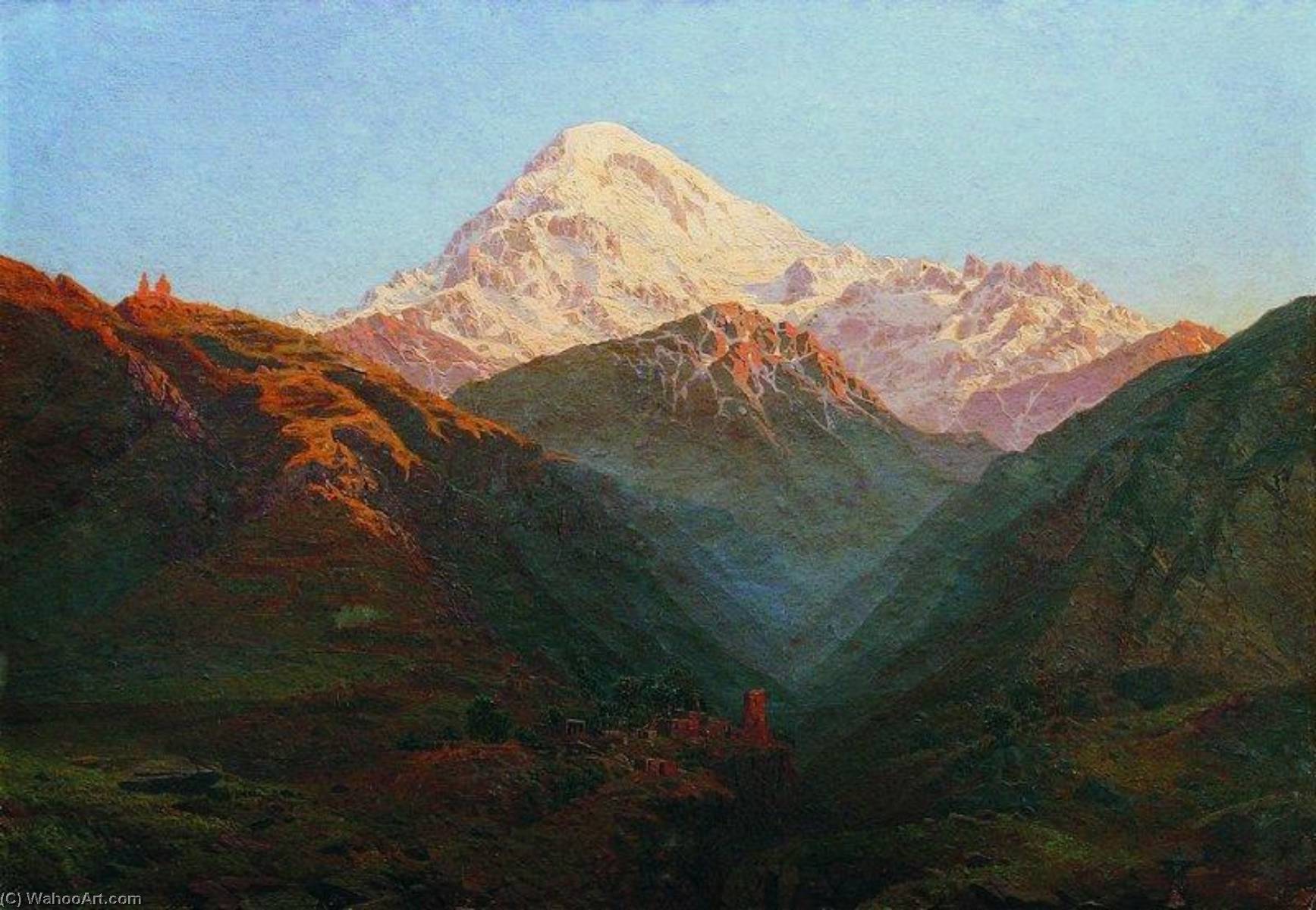 Wikioo.org - The Encyclopedia of Fine Arts - Painting, Artwork by Ilya Nikolaevich Zankovsky - A Mountain Landscape