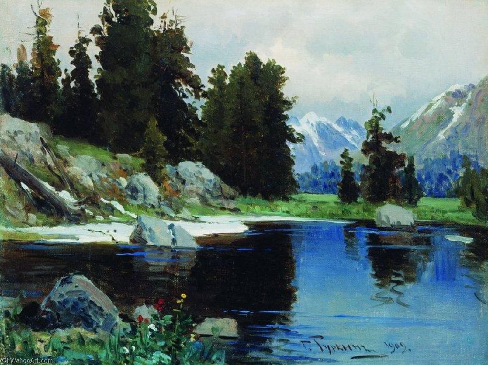 Wikioo.org - สารานุกรมวิจิตรศิลป์ - จิตรกรรม Grigory Gurkin - Lake in Lazha