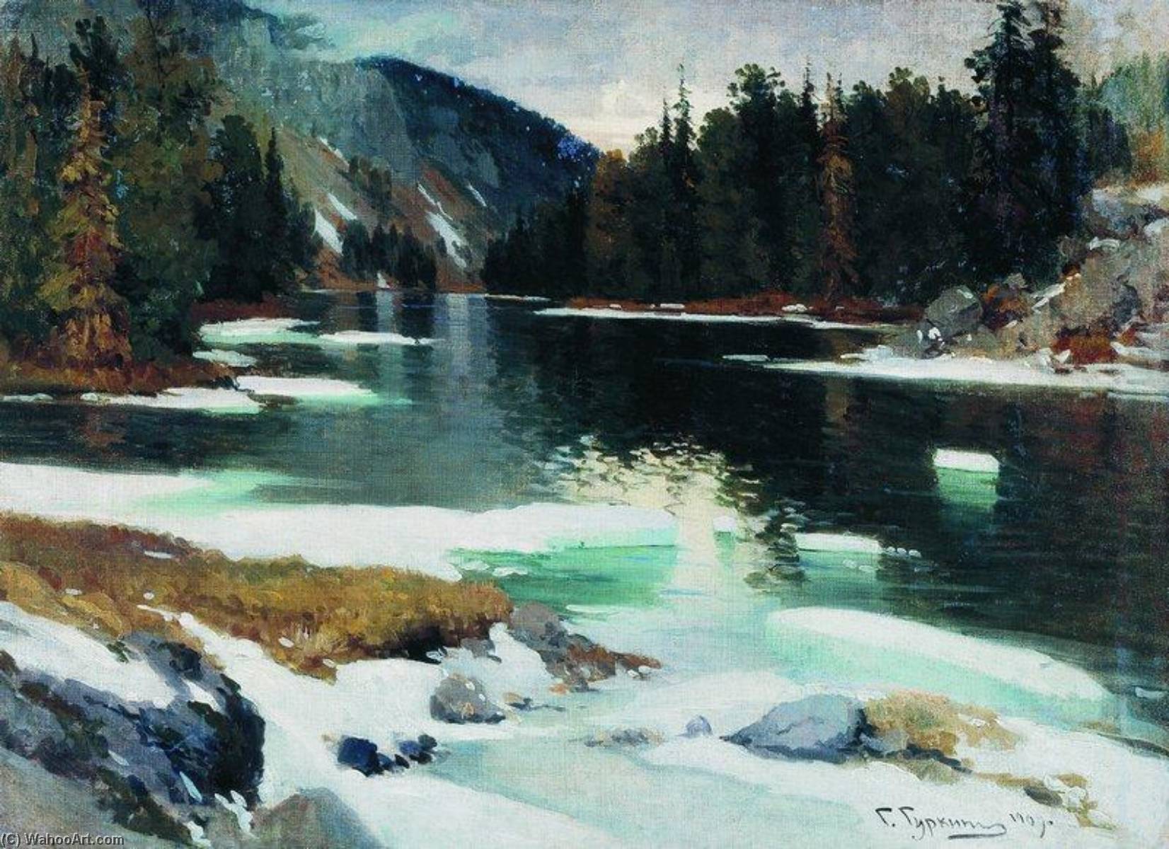 Wikioo.org - The Encyclopedia of Fine Arts - Painting, Artwork by Grigory Gurkin - Lake Karakol