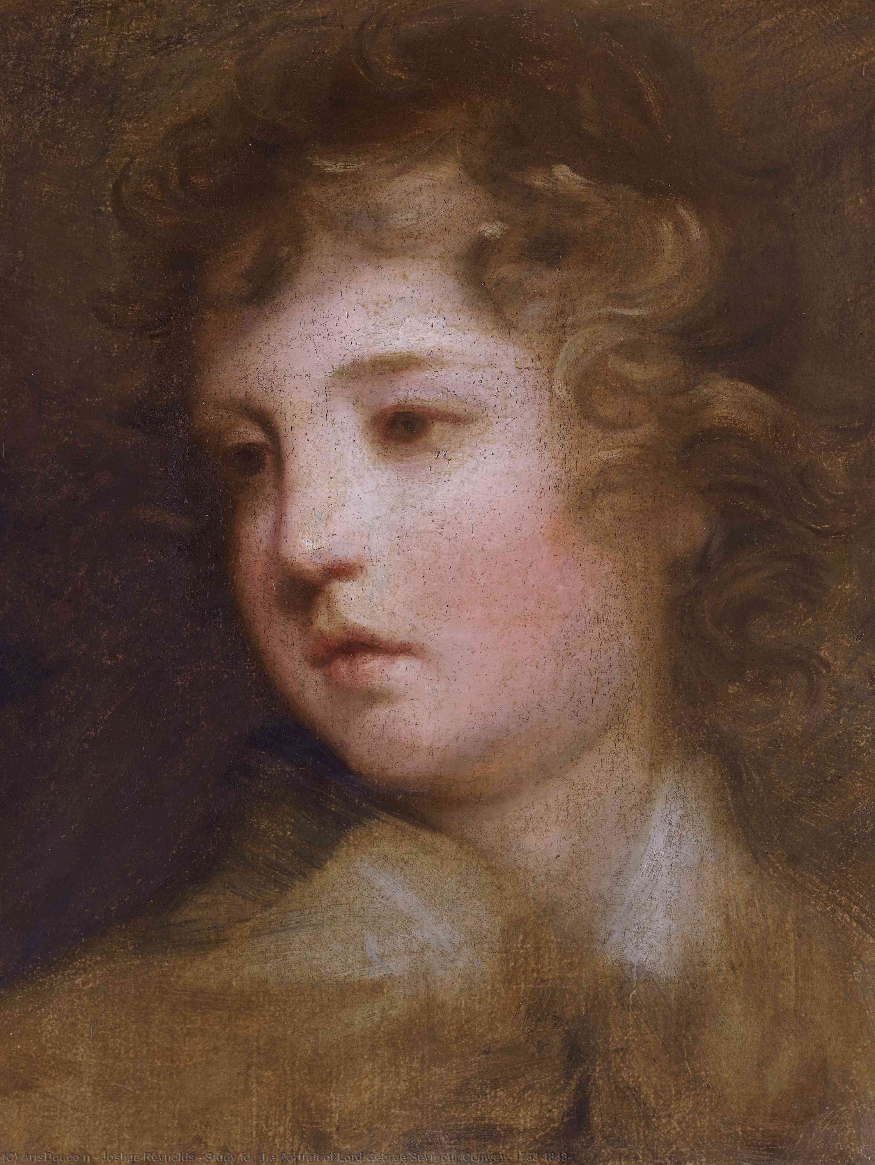 Wikioo.org - สารานุกรมวิจิตรศิลป์ - จิตรกรรม Joshua Reynolds - Study for the Portrait of Lord George Seymour Conway (1763 1848)