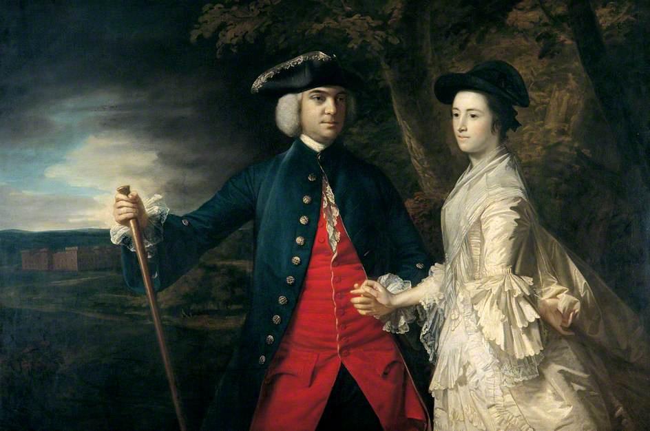 Wikioo.org - The Encyclopedia of Fine Arts - Painting, Artwork by Joshua Reynolds - John, 2nd Earl of Egmont and His Second Wife Catherine