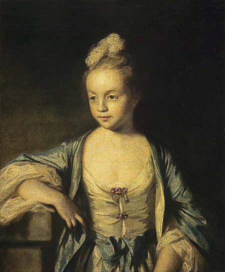 Wikioo.org - The Encyclopedia of Fine Arts - Painting, Artwork by Joshua Reynolds - A Little Girl (possibly Lady Frances Scott, later Lady Douglas)