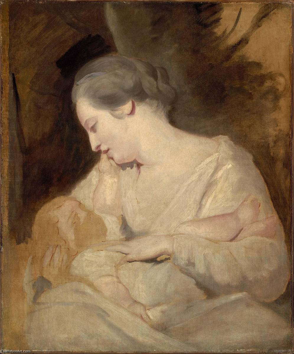 Wikioo.org - The Encyclopedia of Fine Arts - Painting, Artwork by Joshua Reynolds - Mrs Richard Hoare Holding Her Child