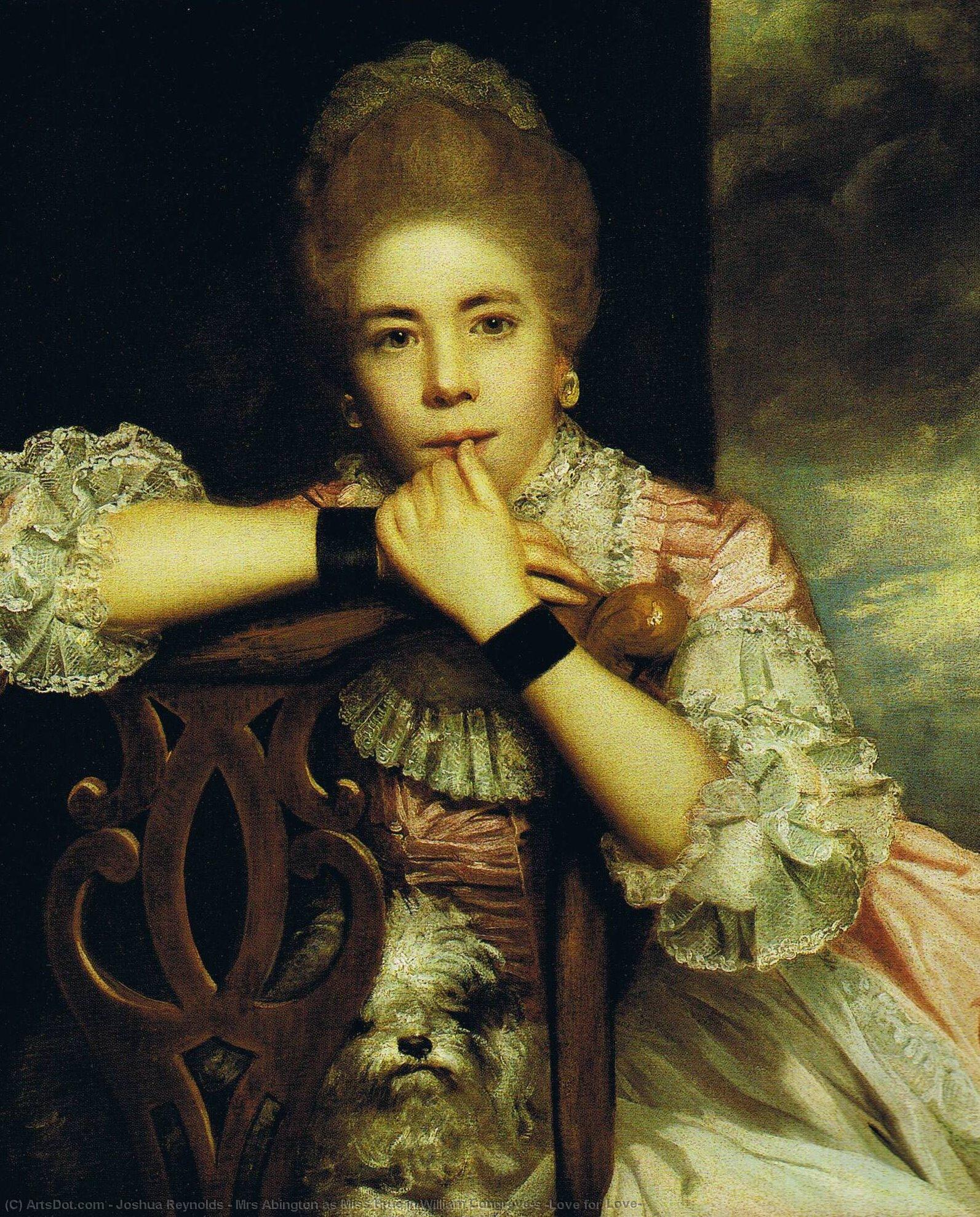 Wikioo.org - สารานุกรมวิจิตรศิลป์ - จิตรกรรม Joshua Reynolds - Mrs Abington as Miss Prue in William Congreve's 'Love for Love'