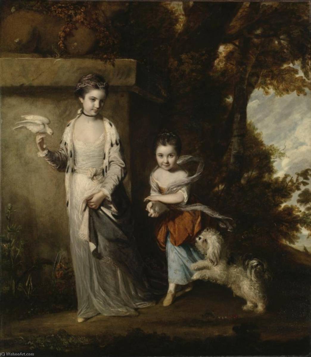 WikiOO.org – 美術百科全書 - 繪畫，作品 Joshua Reynolds - 女士们Amabel和玛丽米玛约克