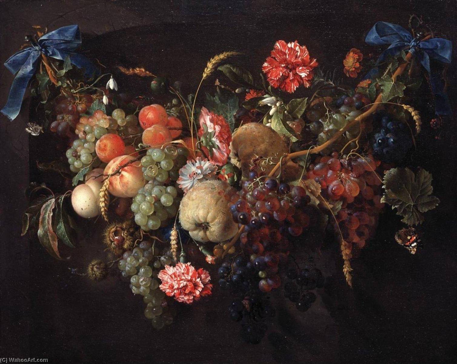 Wikioo.org - The Encyclopedia of Fine Arts - Painting, Artwork by Jan Davidszoon De Heem - Garland with fruits