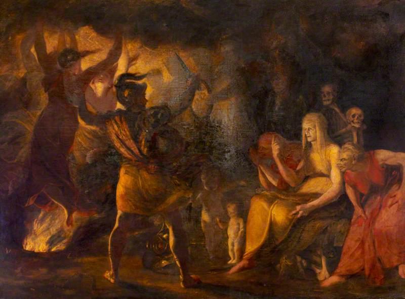 Wikioo.org - The Encyclopedia of Fine Arts - Painting, Artwork by Joshua Reynolds - Macbeth and the Witches