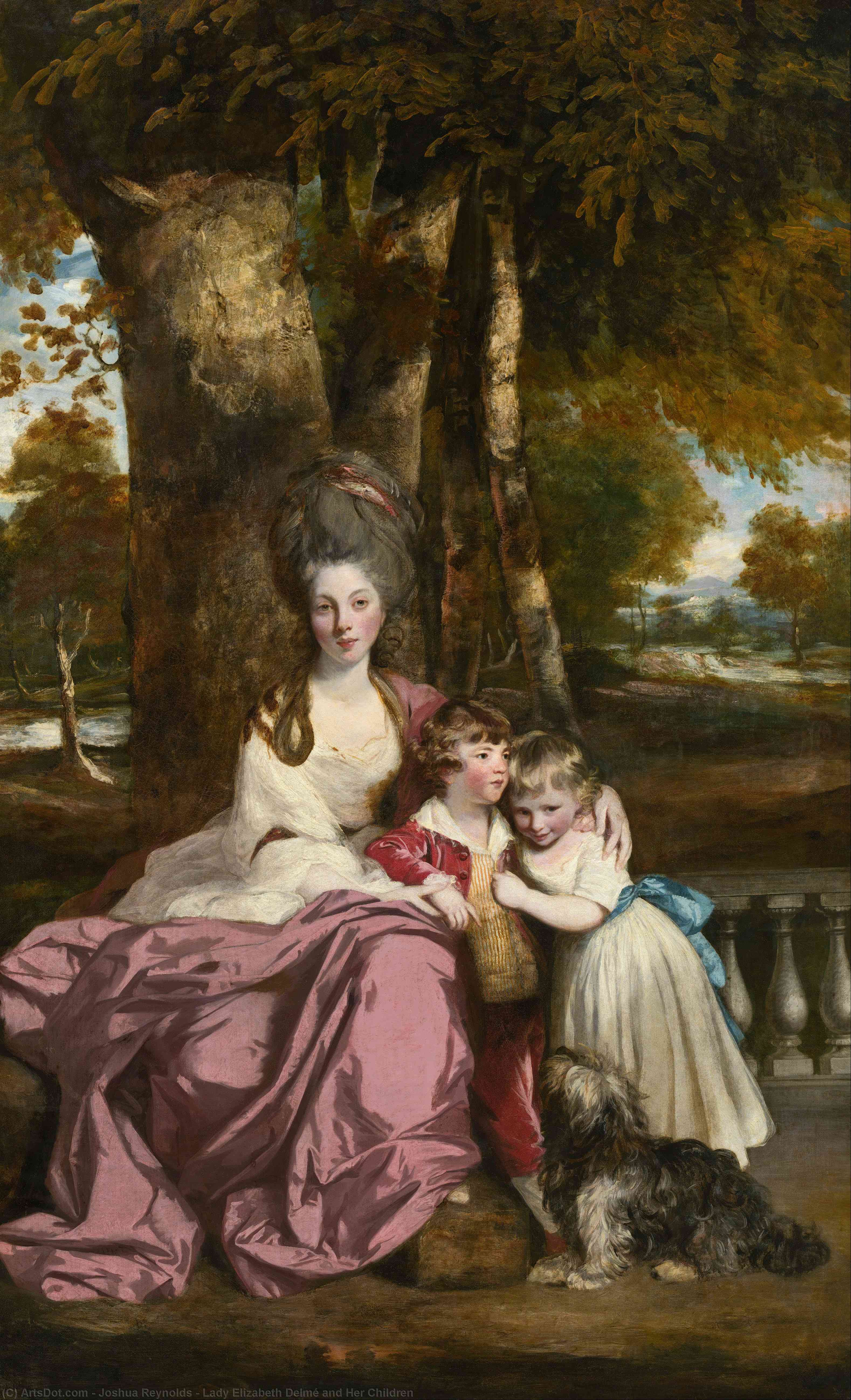 Wikioo.org – La Enciclopedia de las Bellas Artes - Pintura, Obras de arte de Joshua Reynolds - Lady Elizabeth Delme y sus niños