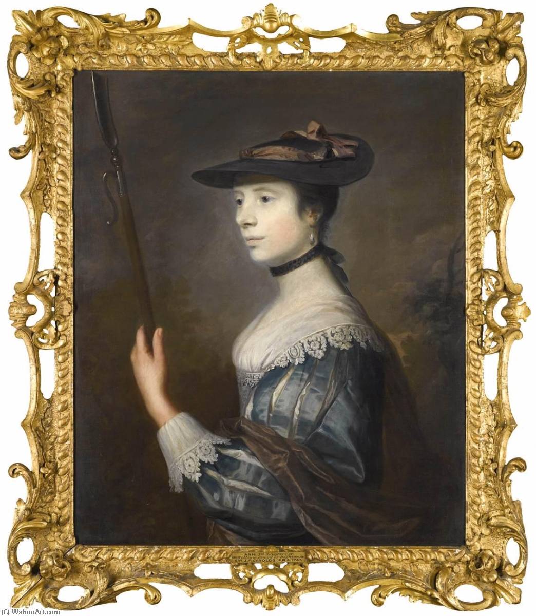 Wikioo.org - The Encyclopedia of Fine Arts - Painting, Artwork by Joshua Reynolds - Portrait of Anne Sneyd (d.1784), as a Shepherdess