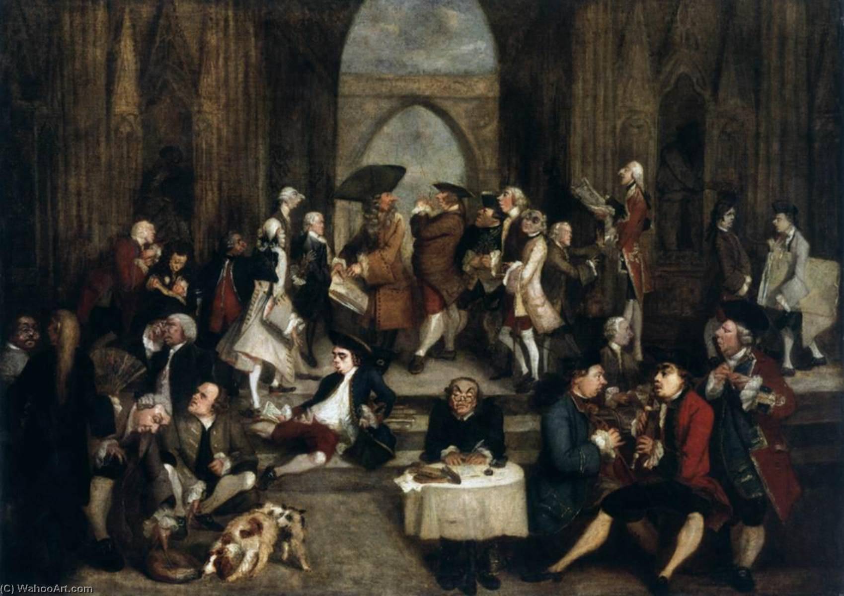 Wikioo.org - Die Enzyklopädie bildender Kunst - Malerei, Kunstwerk von Joshua Reynolds - Parodie von Raphael's schule von athen