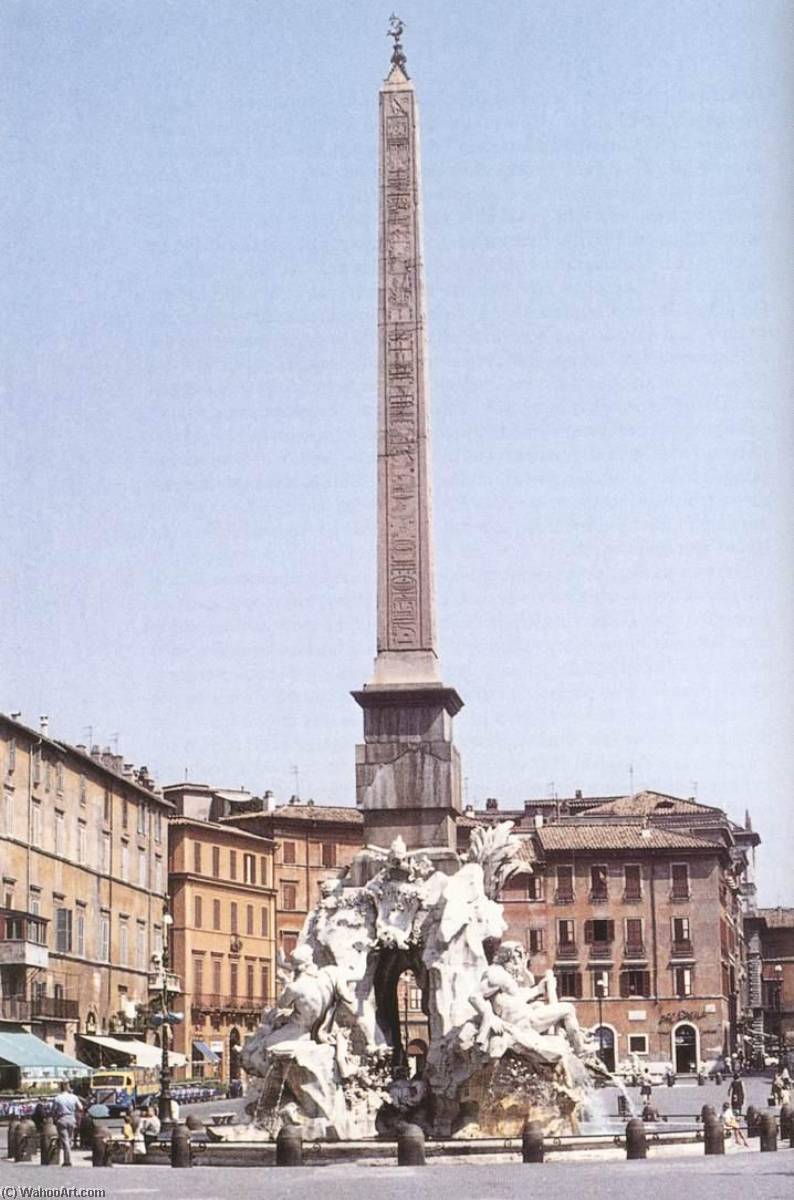 WikiOO.org – 美術百科全書 - 繪畫，作品 Gian Lorenzo Bernini - 喷泉 的  四  河