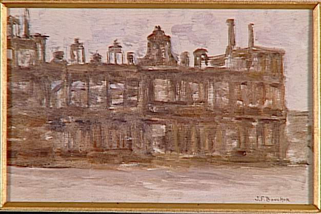 Wikioo.org - The Encyclopedia of Fine Arts - Painting, Artwork by Bouchor Joseph Félix - Hôtel de Ville de Reims, septembre 1917