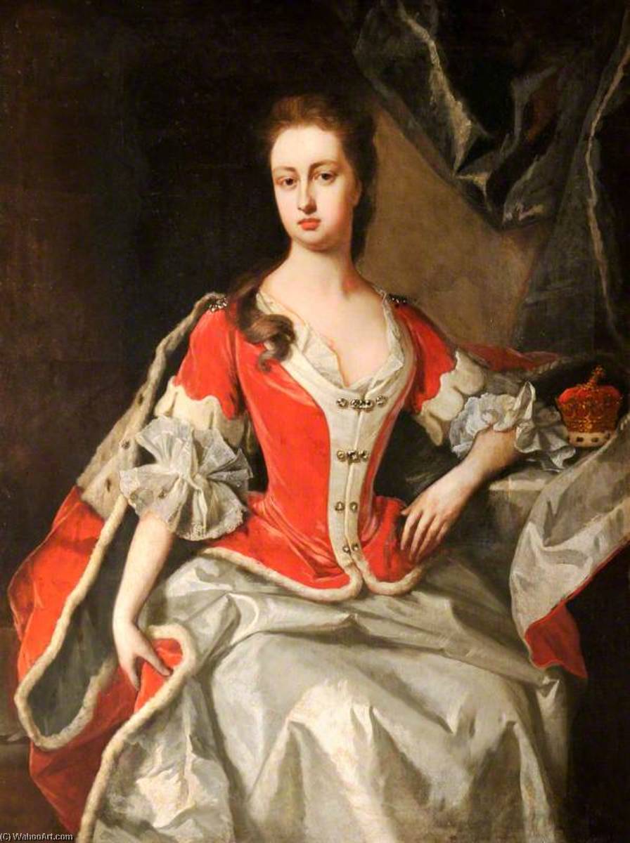 WikiOO.org - Енциклопедия за изящни изкуства - Живопис, Произведения на изкуството Michael Dahl - Mary Preston (d.1724), Marchioness Duchess of Powis, in Peeress's Robes