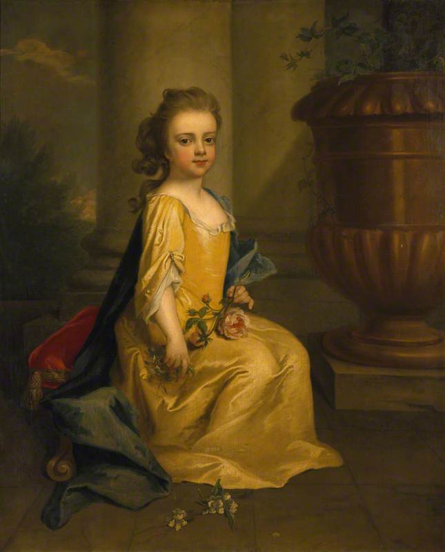 Wikioo.org - Die Enzyklopädie bildender Kunst - Malerei, Kunstwerk von Michael Dahl - Dame Maria Bude ( 1704–1772 ) , Später Gräfin von stamford , als kind