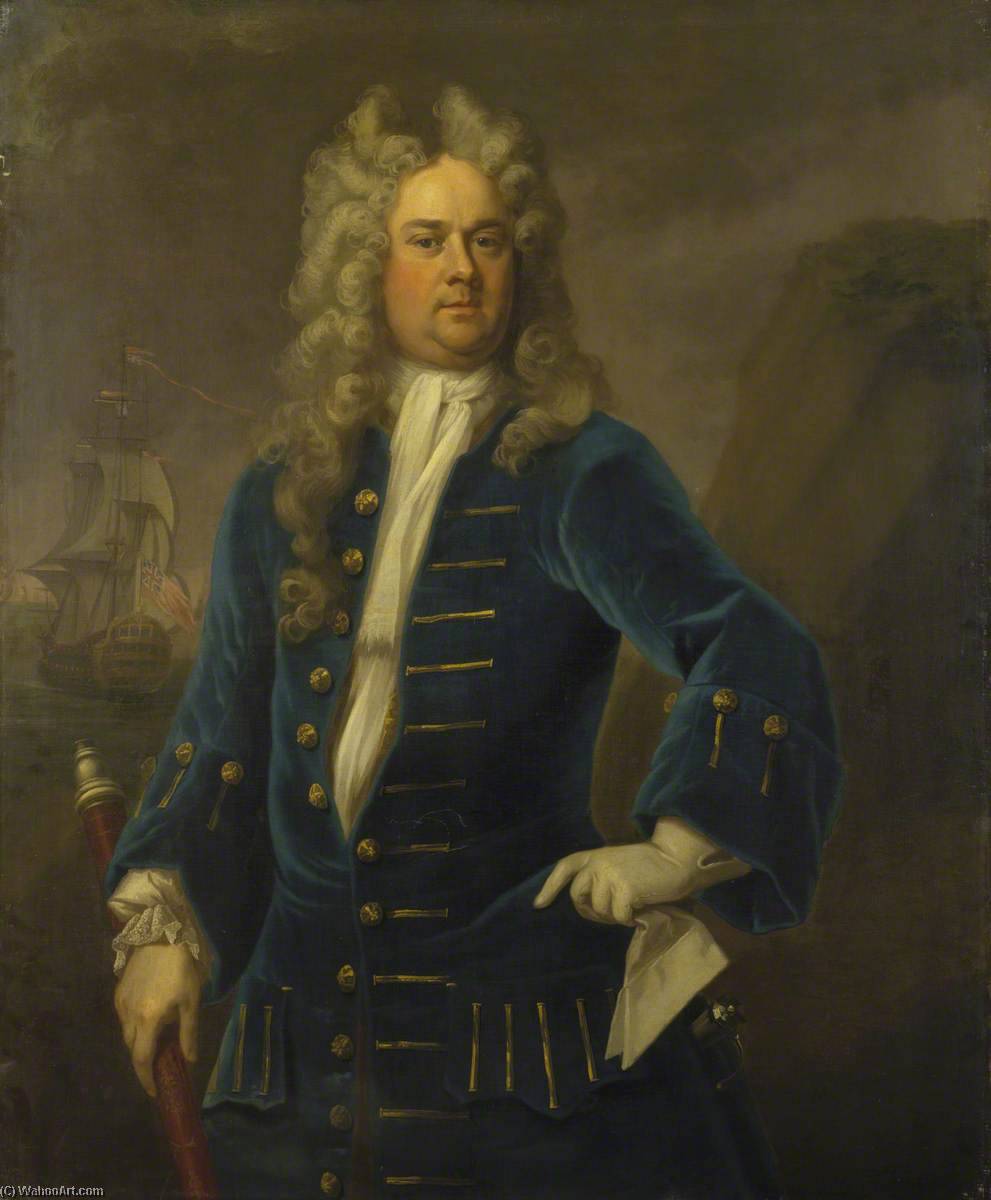 Wikioo.org – L'Enciclopedia delle Belle Arti - Pittura, Opere di Michael Dahl - Capitano robert harland ( c . 1680–1751 )