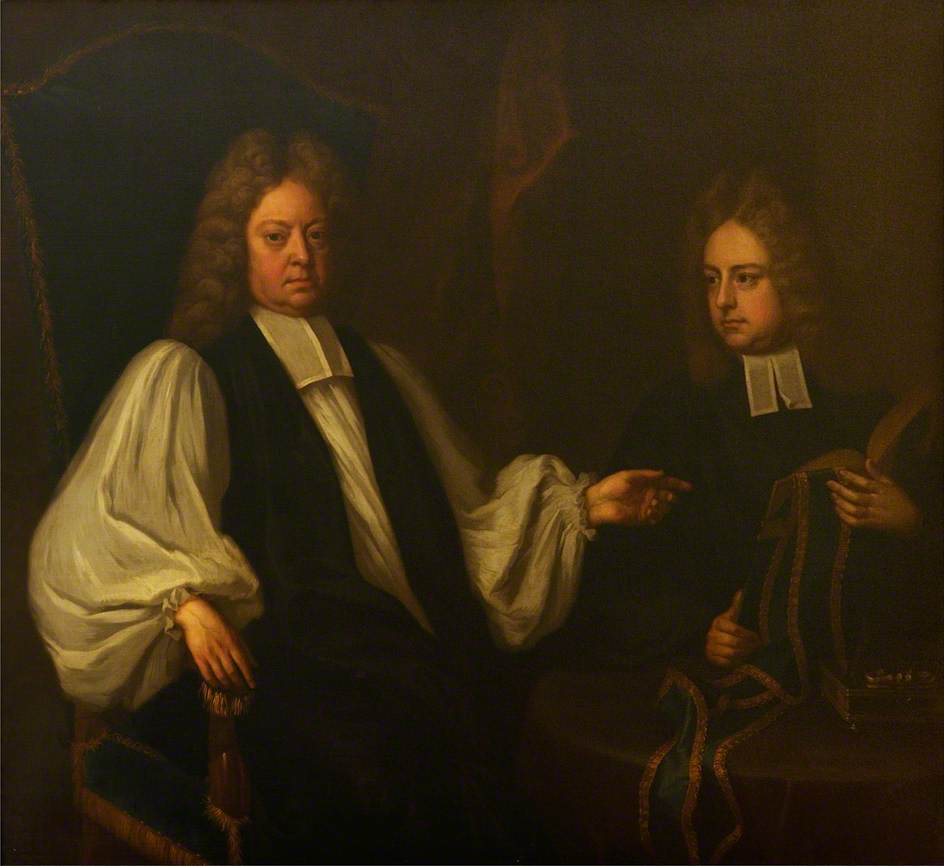 WikiOO.org - Enciklopedija dailės - Tapyba, meno kuriniai Michael Dahl - Thomas Sprat (1635–1713), and His Son Thomas (1679–1720)