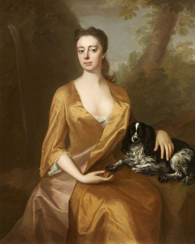 WikiOO.org - Enciclopedia of Fine Arts - Pictura, lucrări de artă Michael Dahl - Reputedly a Daughter of William, 1st Earl of Dartmouth Barbara, Lady Bagot (d.1765) or Anne, Lady Holte (d.1740)