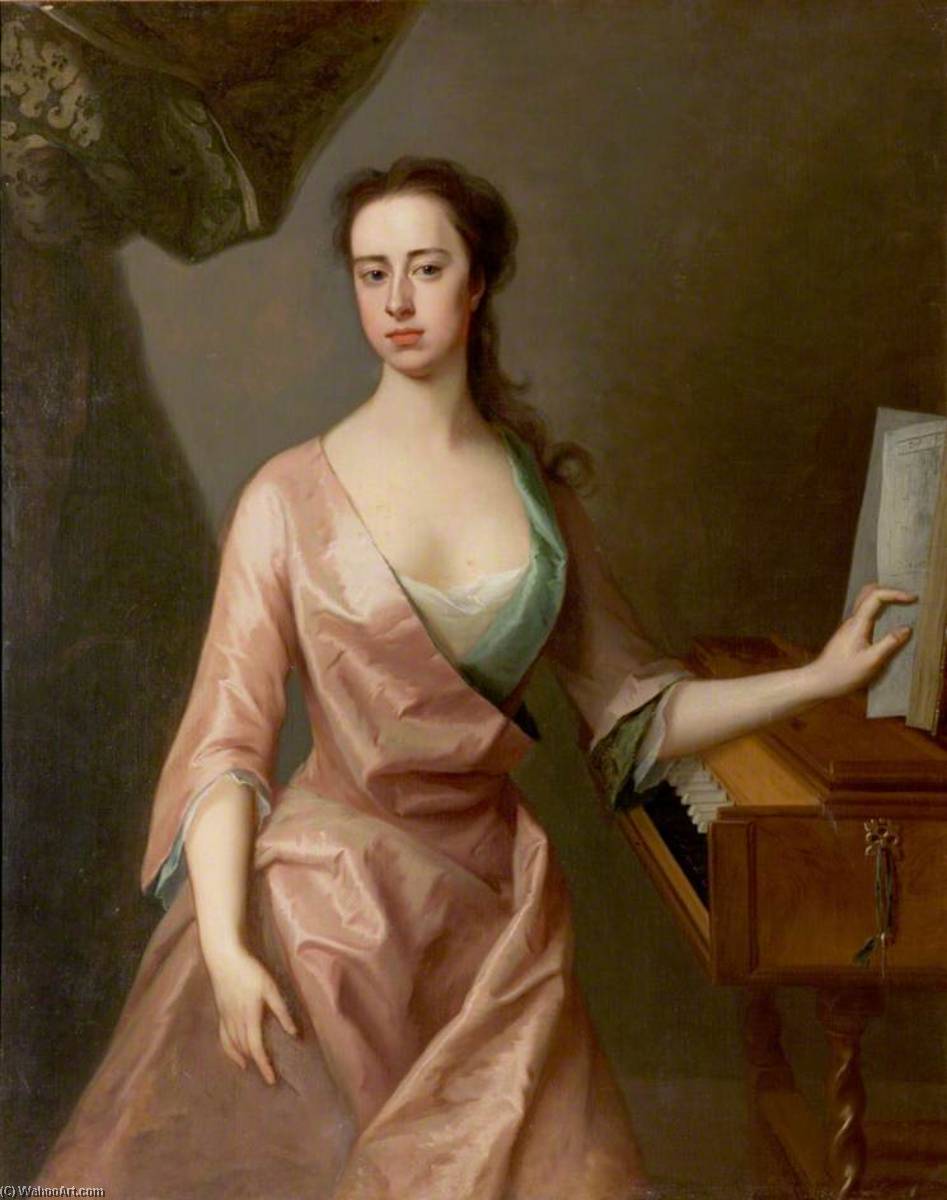 WikiOO.org - Encyclopedia of Fine Arts - Lukisan, Artwork Michael Dahl - Frances, Lady Byron (d.1757), Third Wife of the 4th Lord Byron