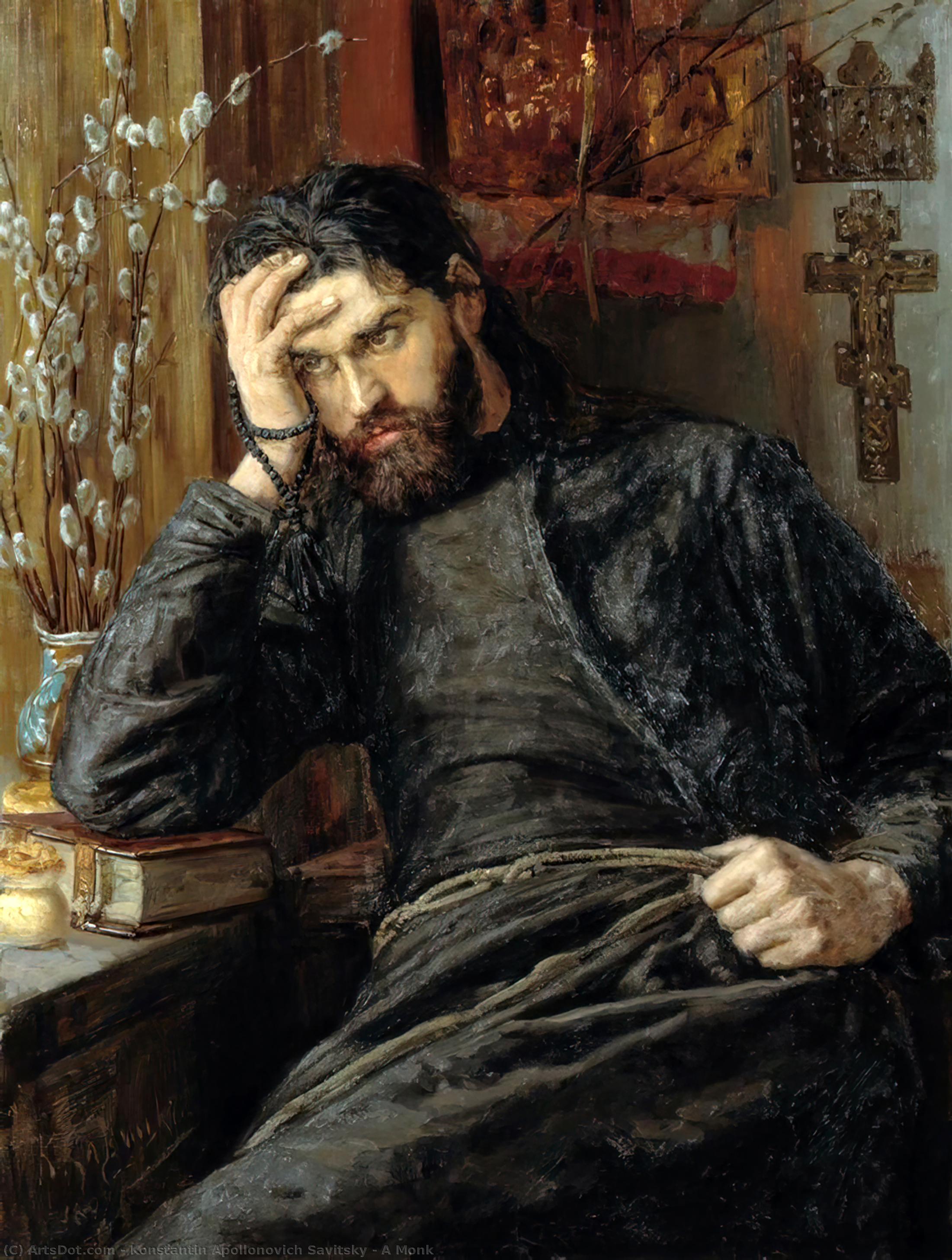 Wikioo.org – L'Encyclopédie des Beaux Arts - Peinture, Oeuvre de Konstantin Apollonovich Savitsky - une moine