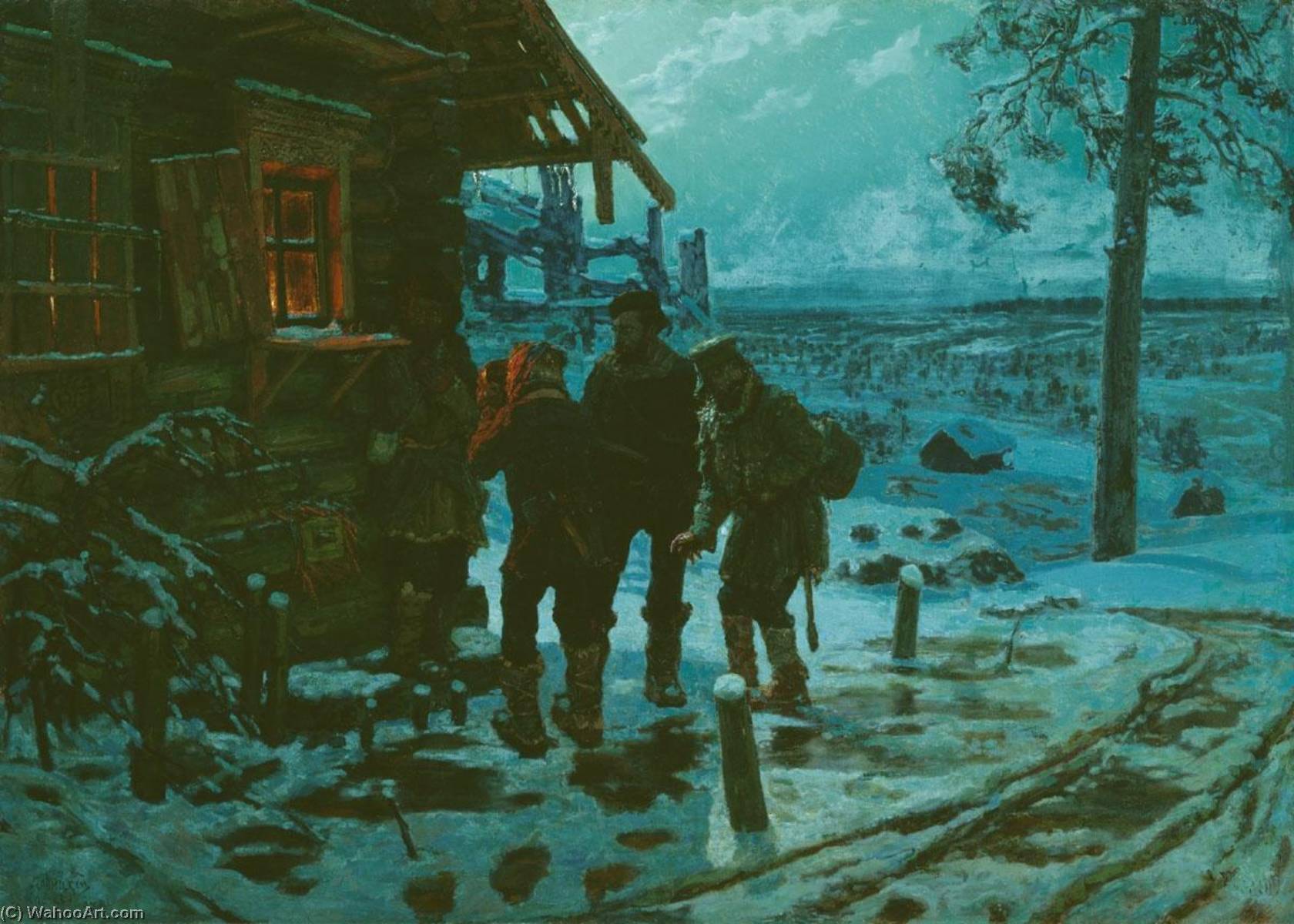Wikioo.org - The Encyclopedia of Fine Arts - Painting, Artwork by Konstantin Apollonovich Savitsky - Fugitives in Siberia