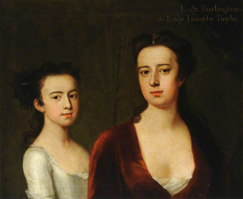 Wikioo.org - The Encyclopedia of Fine Arts - Painting, Artwork by Michael Dahl - Lady Dorothy Savile (1699–1758), Countess of Burlington and Countess of Cork, with Her Daughter Lady Dorothy Boyle (1724–1742), Later Countess of Euston