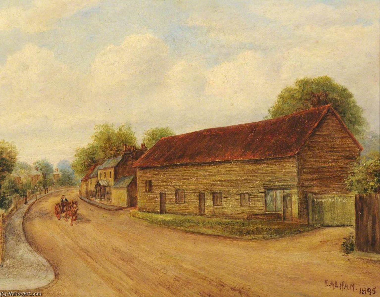 Wikioo.org - The Encyclopedia of Fine Arts - Painting, Artwork by Ernest A. L. Ham - Old Barn, South Road, Southall (looking south)