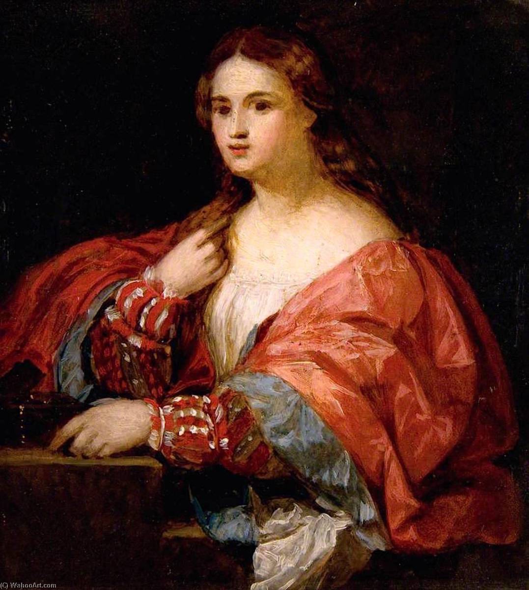 Wikioo.org - The Encyclopedia of Fine Arts - Painting, Artwork by John Graham Gilbert - Figure of a Lady (after Jacopo Palma il vecchio)