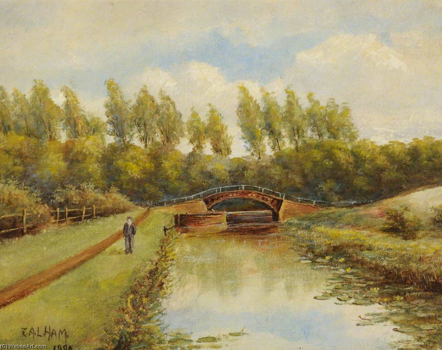Wikioo.org - The Encyclopedia of Fine Arts - Painting, Artwork by Ernest A. L. Ham - The Canal Dock, Endsleigh Road, Southall