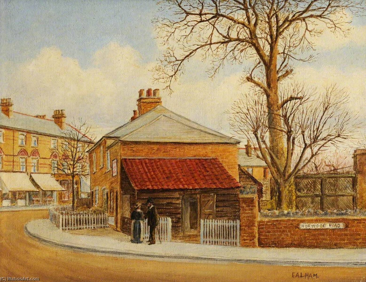 Wikioo.org - The Encyclopedia of Fine Arts - Painting, Artwork by Ernest A. L. Ham - Poplar Corner, Southall Green