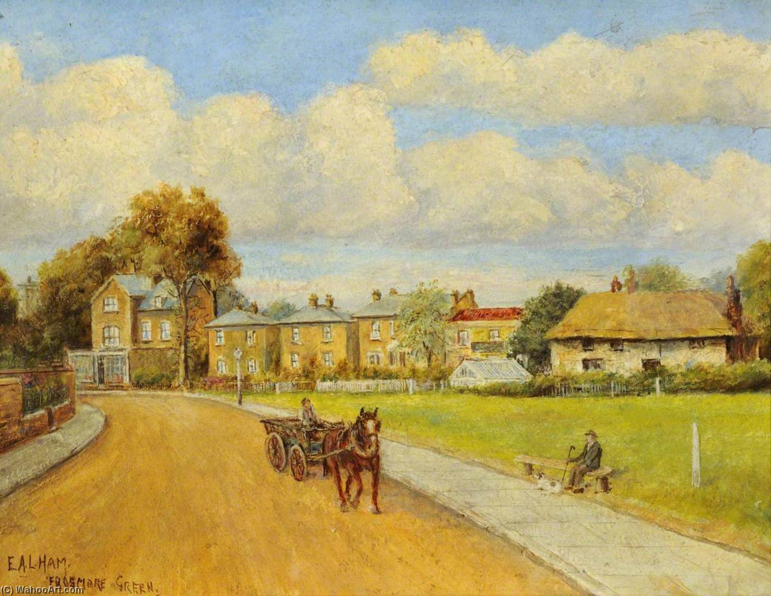Wikioo.org - The Encyclopedia of Fine Arts - Painting, Artwork by Ernest A. L. Ham - Frogmore Green, Norwood Road, Southall