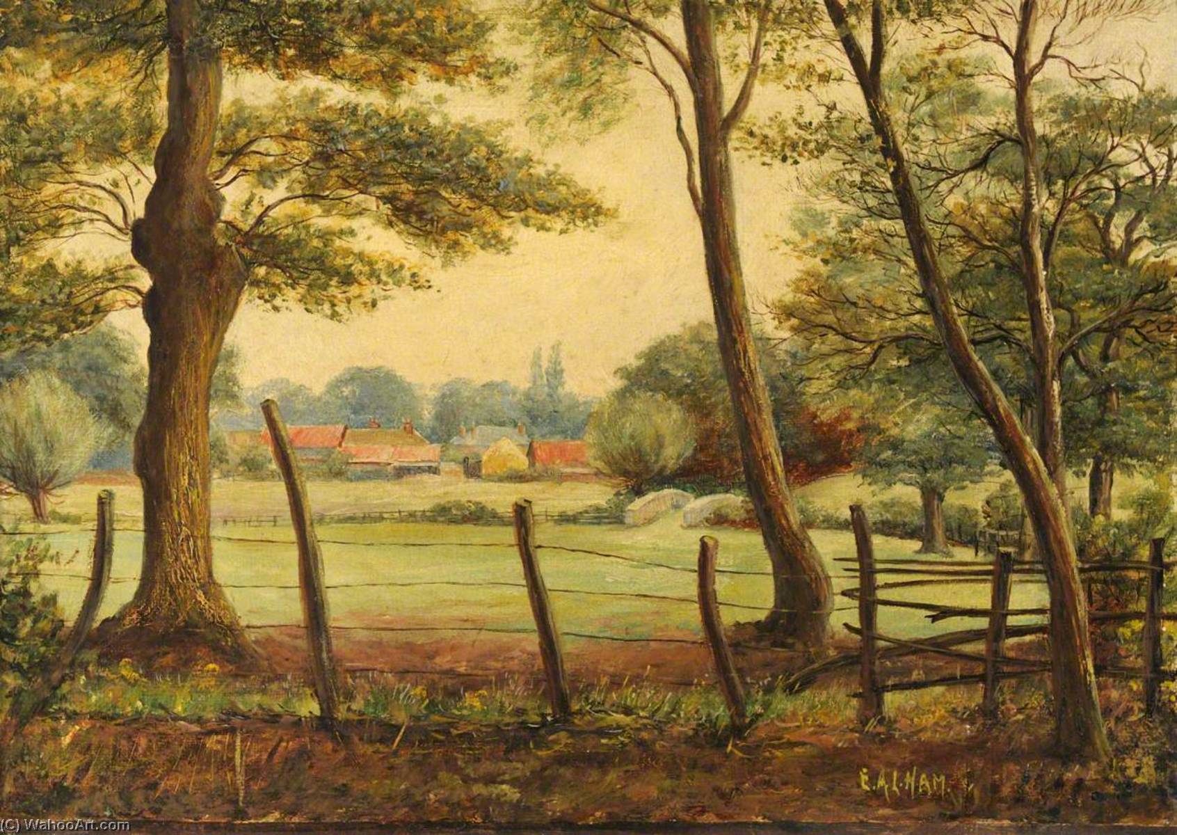 Wikioo.org - The Encyclopedia of Fine Arts - Painting, Artwork by Ernest A. L. Ham - Norwood Green Farm, Southall