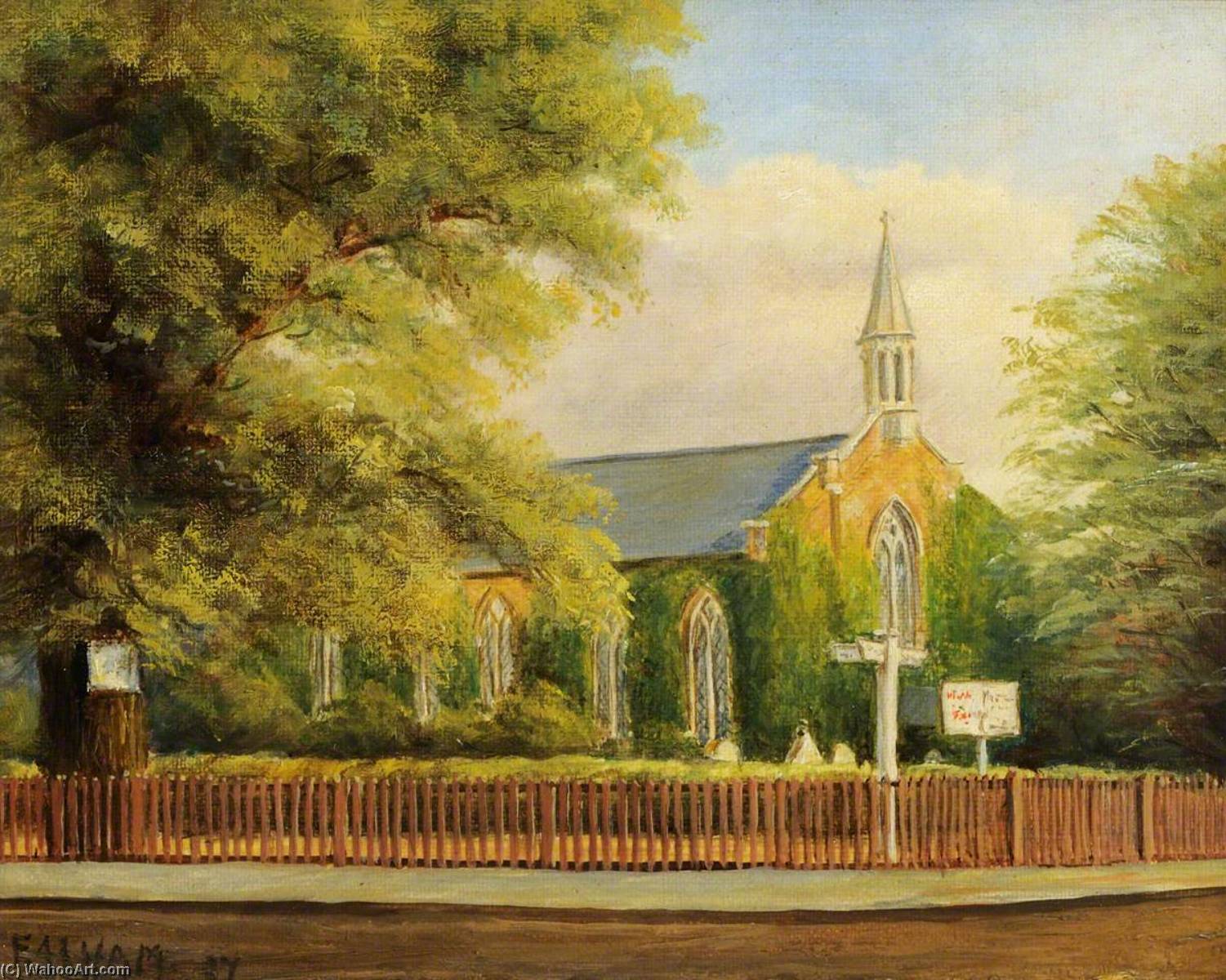 Wikioo.org - The Encyclopedia of Fine Arts - Painting, Artwork by Ernest A. L. Ham - St John's Southall (Old Church) in 1897