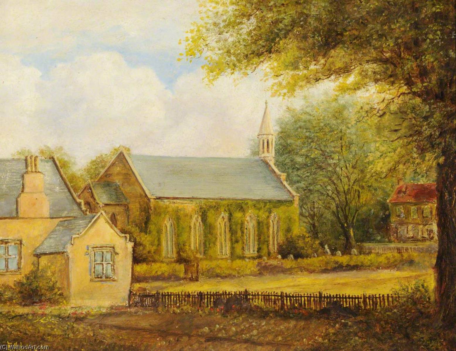 Wikioo.org - The Encyclopedia of Fine Arts - Painting, Artwork by Ernest A. L. Ham - St John's Church, Southall