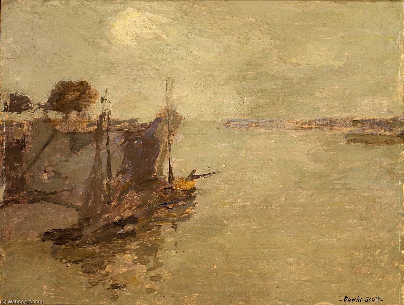 Wikioo.org - The Encyclopedia of Fine Arts - Painting, Artwork by Frank Edwin Scott - Honfleur Fishing Boats no. 2