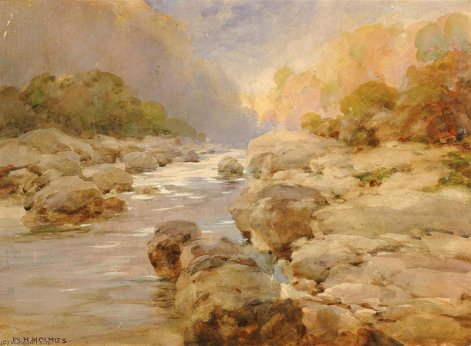 Wikioo.org - The Encyclopedia of Fine Arts - Painting, Artwork by William Henry Holmes - Unmodified Rock Creek, about 1910