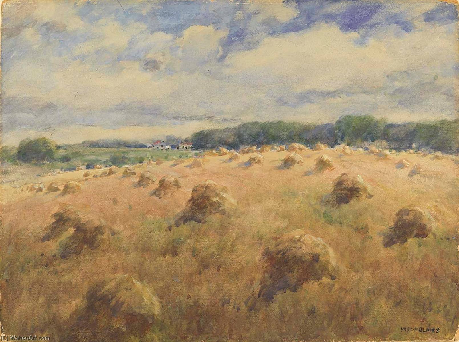 Wikioo.org - The Encyclopedia of Fine Arts - Painting, Artwork by William Henry Holmes - Maryland Wheat Fields