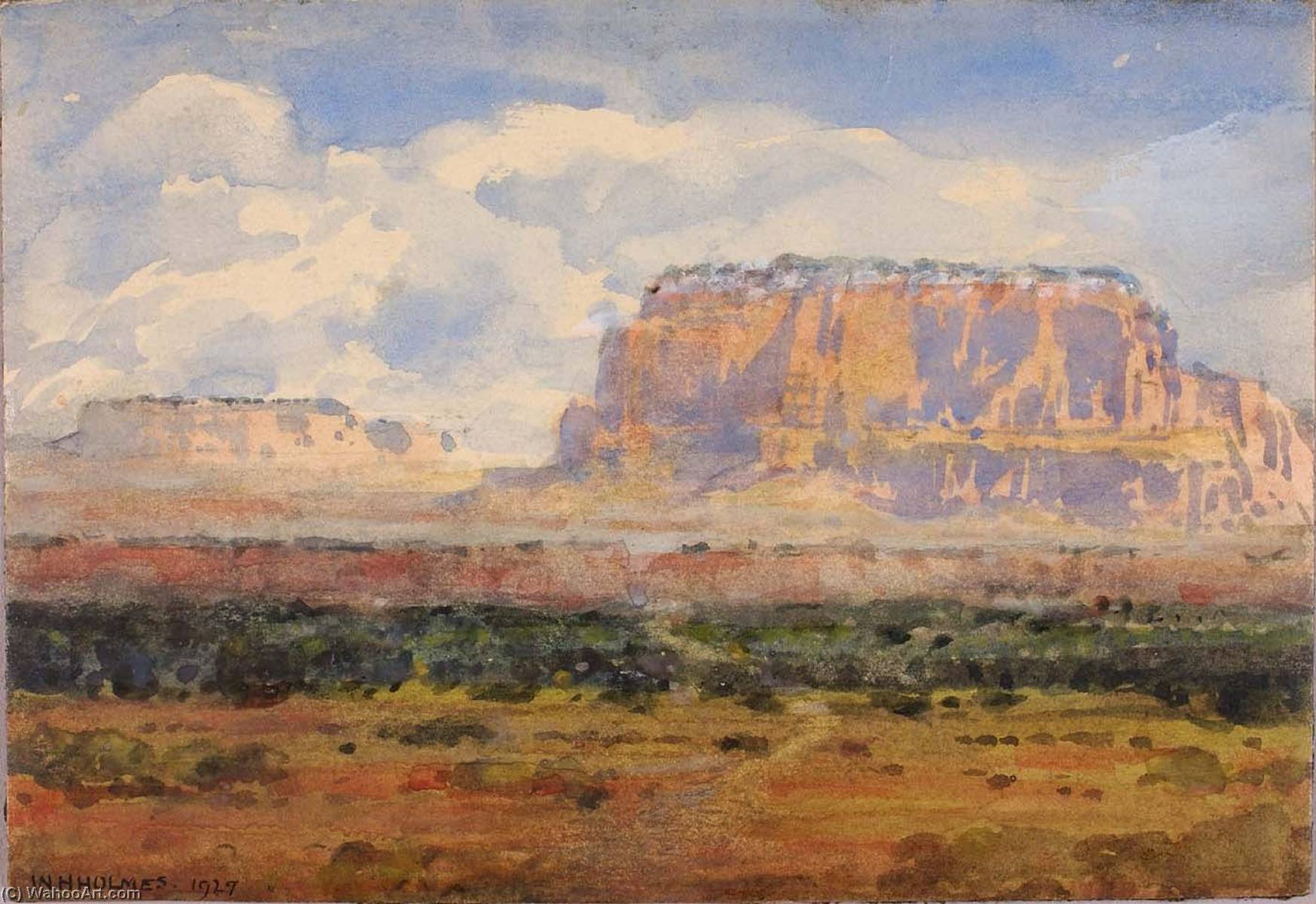 Wikioo.org - The Encyclopedia of Fine Arts - Painting, Artwork by William Henry Holmes - The Enchanted Mesa