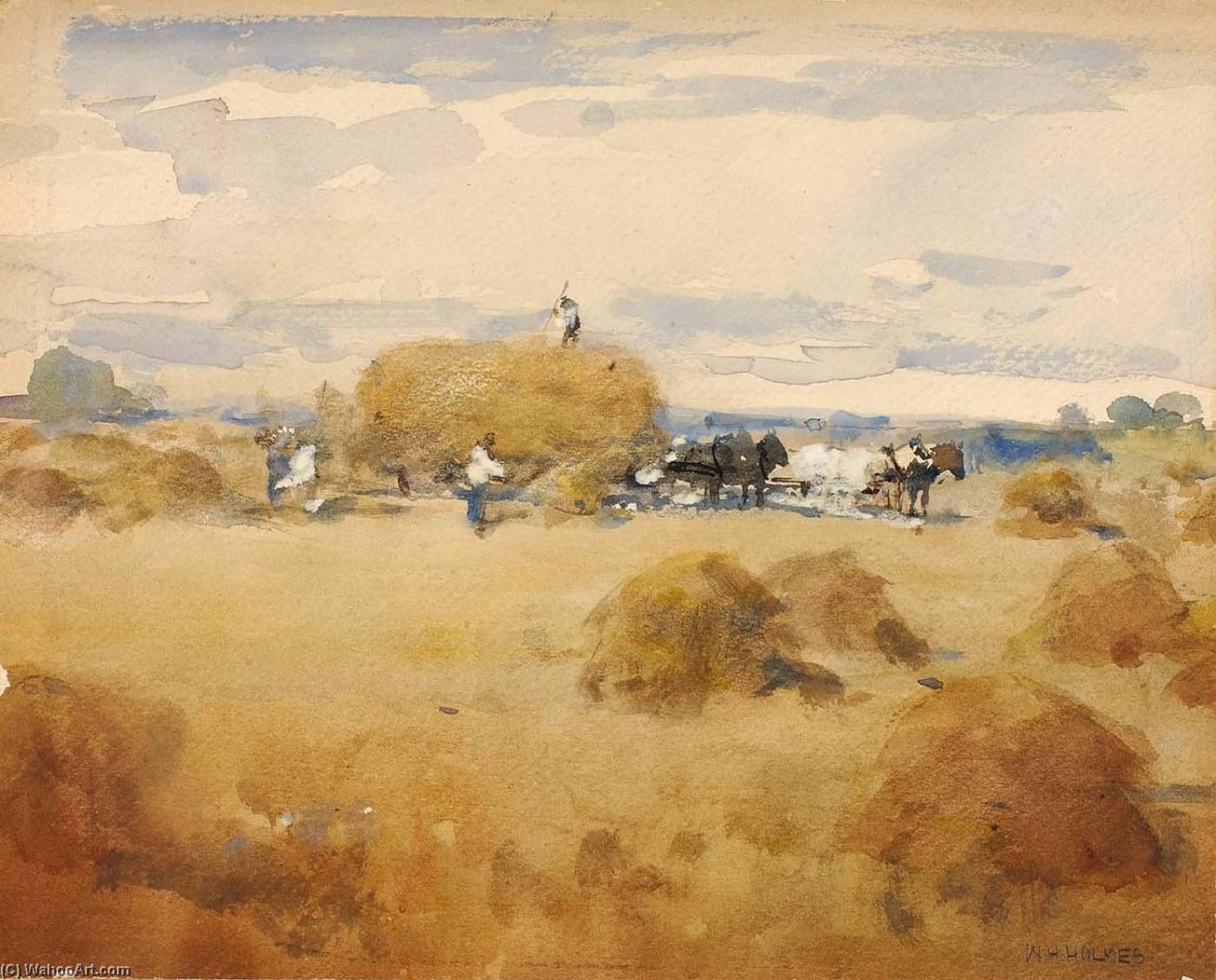 Wikioo.org - The Encyclopedia of Fine Arts - Painting, Artwork by William Henry Holmes - (Haymaking Scene)