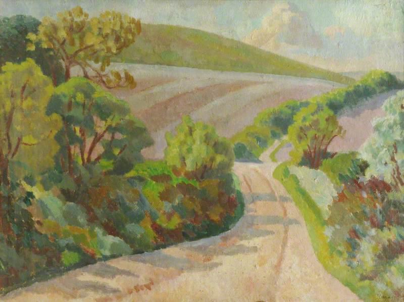 Wikioo.org - The Encyclopedia of Fine Arts - Painting, Artwork by Roger Eliot Fry - A Lane in Rolling Countryside, South Downs