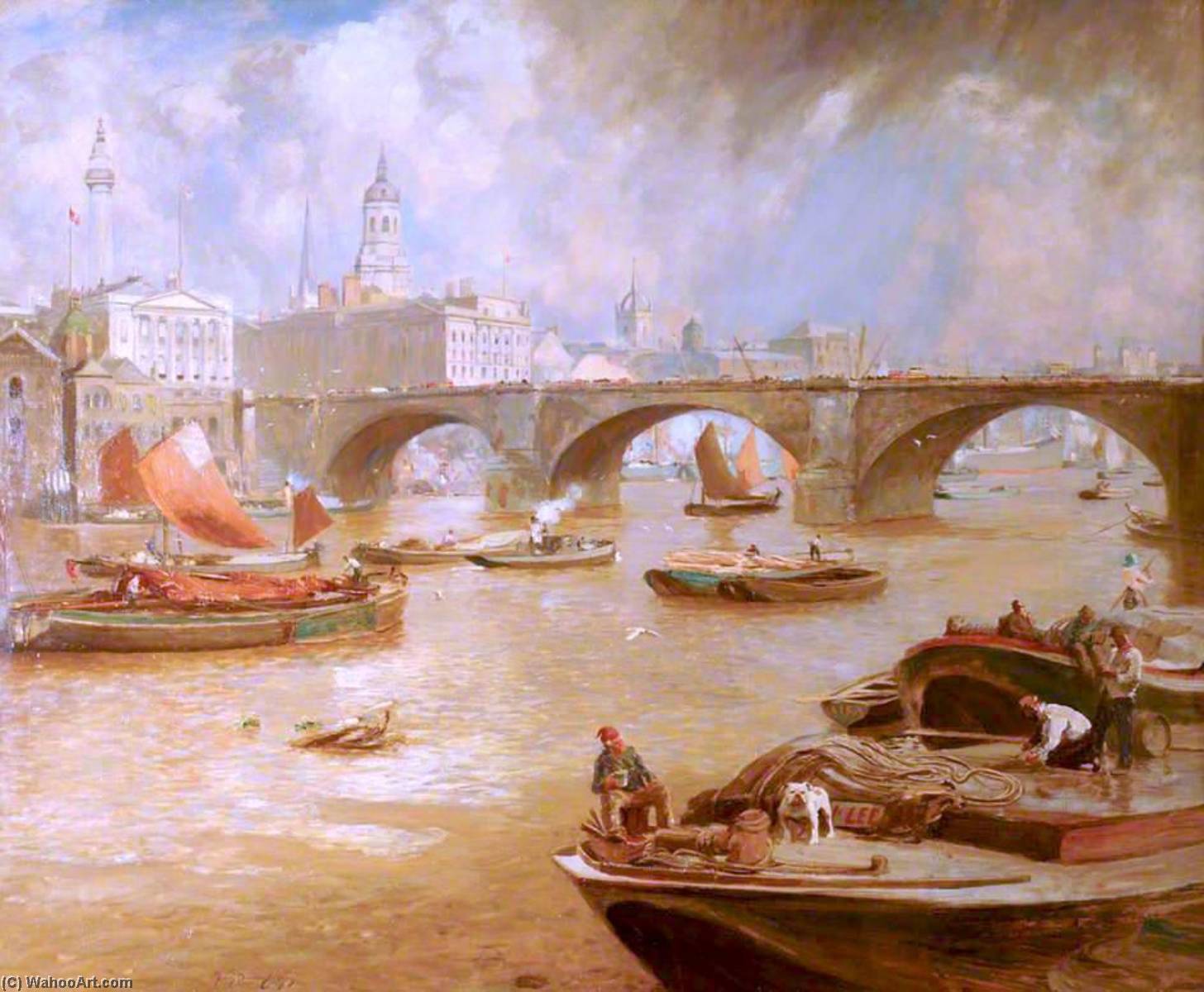WikiOO.org - Encyclopedia of Fine Arts - Malba, Artwork David Scott Murray - London Bridge from Bankside, London
