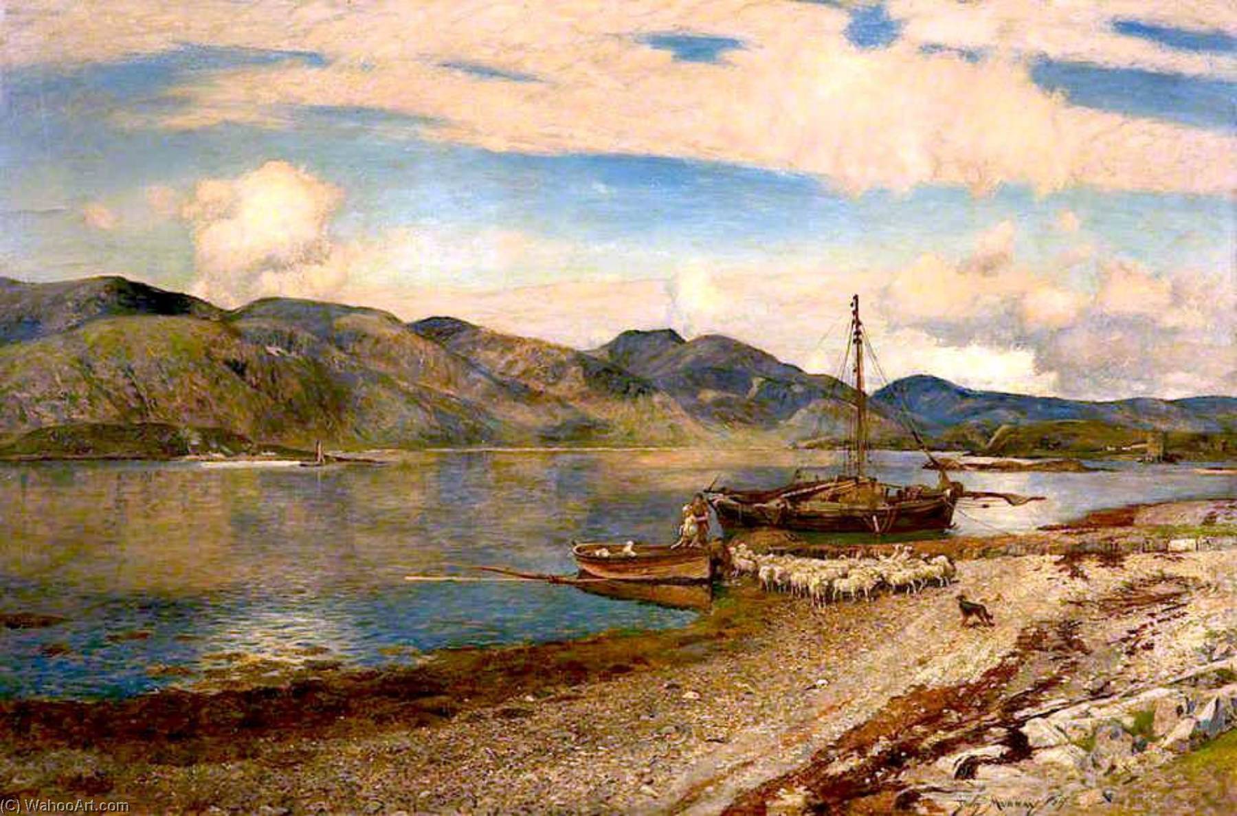 WikiOO.org - Encyclopedia of Fine Arts - Malba, Artwork David Scott Murray - Loch Linnhe at Port Appin, Argyllshire