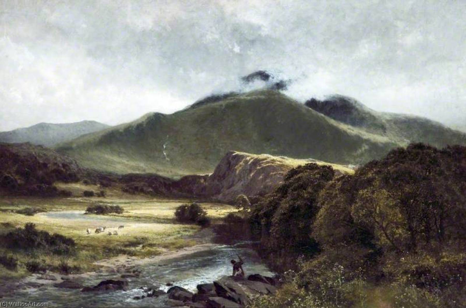 Wikioo.org - The Encyclopedia of Fine Arts - Painting, Artwork by James Peel - Landscape in the Glaslyn Valley
