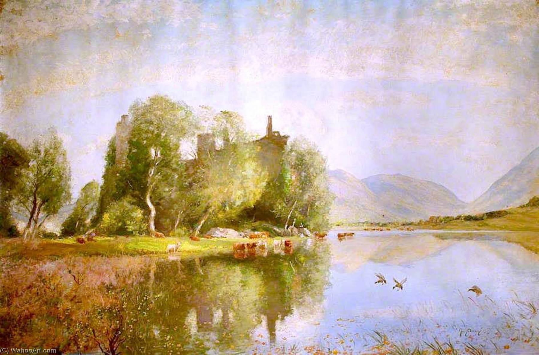 WikiOO.org - Encyclopedia of Fine Arts - Malba, Artwork David Scott Murray - Kilchurn Castle, Loch Awe