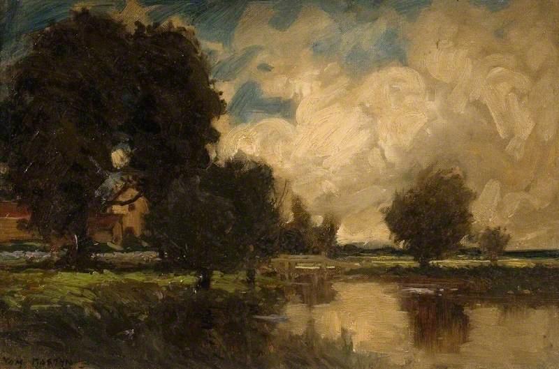 WikiOO.org - Encyclopedia of Fine Arts - Lukisan, Artwork Thomas Edwin Mostyn - Landscape with a Bridge