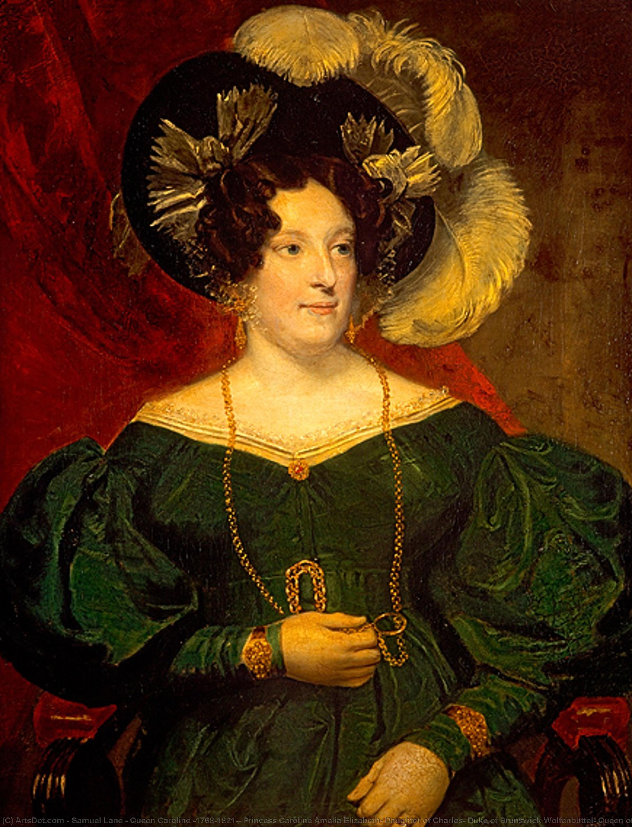 Wikioo.org - สารานุกรมวิจิตรศิลป์ - จิตรกรรม Samuel Lane - Queen Caroline (1768–1821), Princess Caroline Amelia Elizabeth, Daughter of Charles, Duke of Brunswick Wolfenbüttel, Queen of George IV