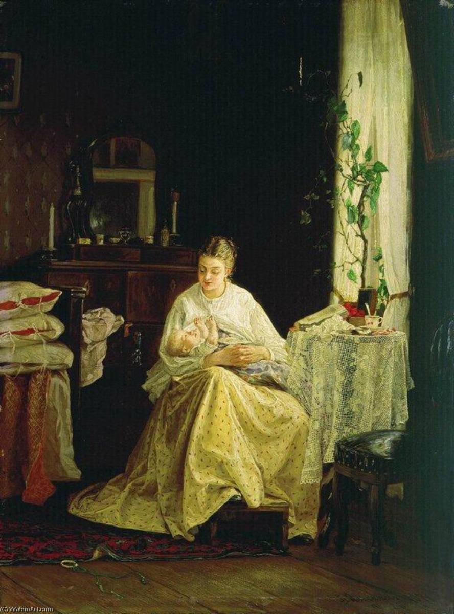 Wikioo.org - The Encyclopedia of Fine Arts - Painting, Artwork by Vasily Maximov - Motherhood