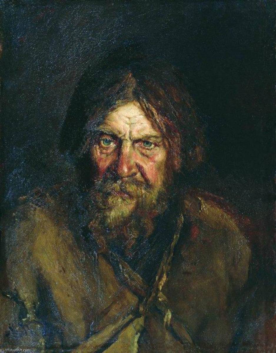 Wikioo.org - The Encyclopedia of Fine Arts - Painting, Artwork by Vasily Maximov - Head of a Peasant