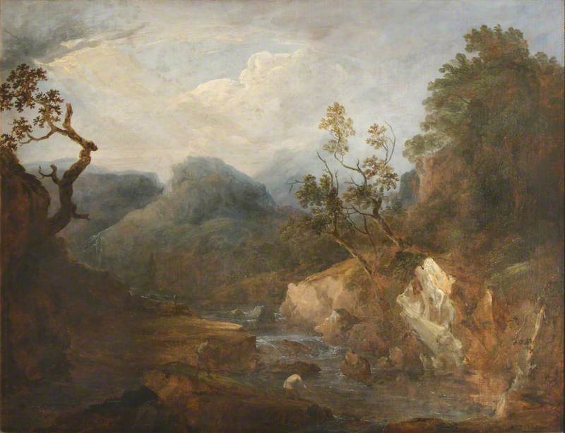 WikiOO.org - Enciclopedia of Fine Arts - Pictura, lucrări de artă Benjamin Barker Ii - View of a River with Rocks and Trees
