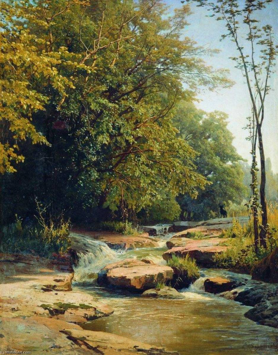 Wikioo.org - The Encyclopedia of Fine Arts - Painting, Artwork by Vladimir Orlovsky - Landscape with a Mountain Stream